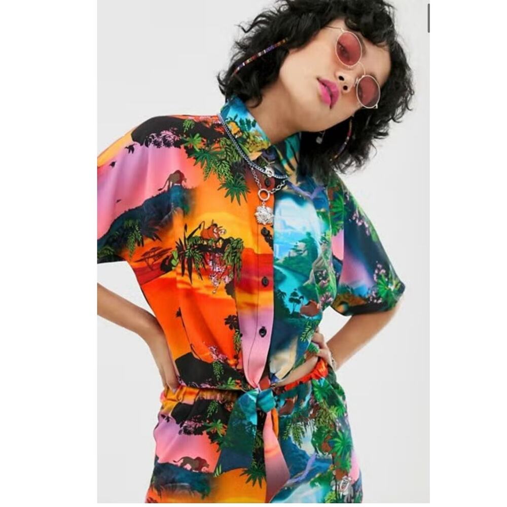 EUC ASOS x Disney Lion King Tropical 2-piece outfit Size 6 top, Size 8 bottom - Picture 2 of 12